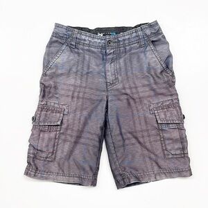 Tony Hawk little boys black plaid board shorts